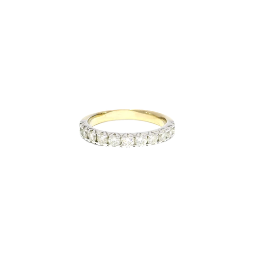Natural Diamond Band Set in 14K Two Tone White & Yellow Gold