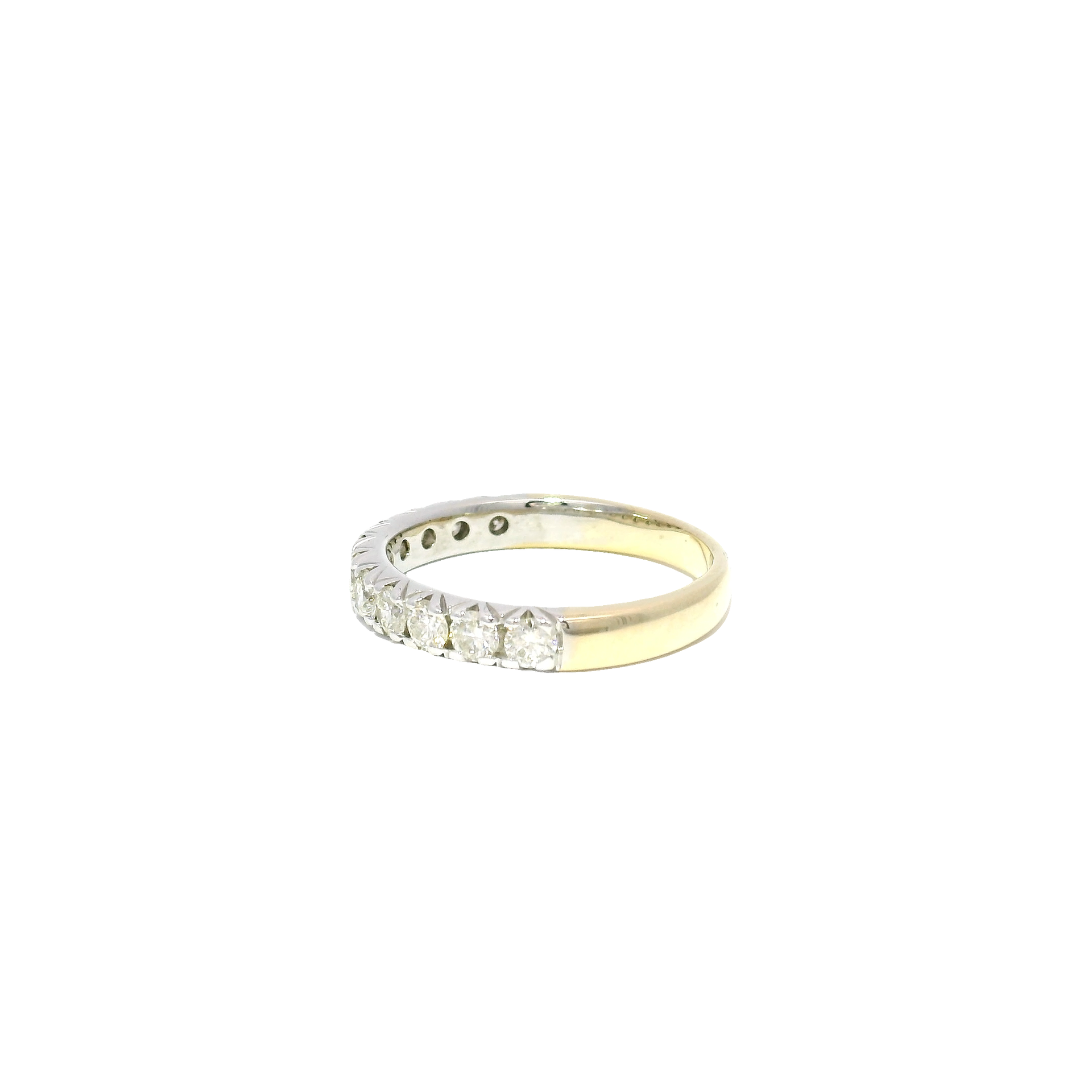 Natural Diamond Band Set in 14K Two Tone White & Yellow Gold