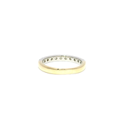 Natural Diamond Band Set in 14K Two Tone White & Yellow Gold Sz 6.5