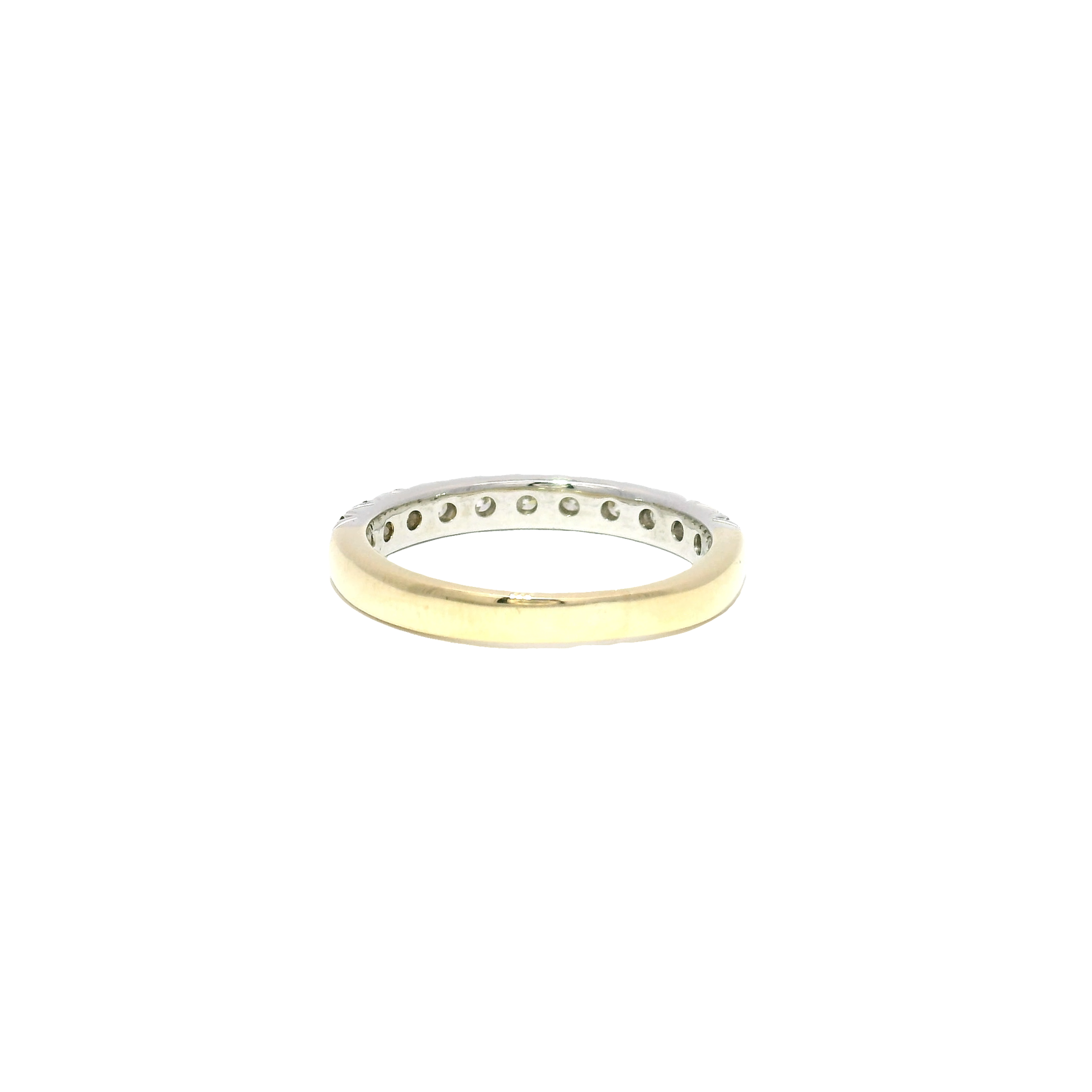 Natural Diamond Band Set in 14K Two Tone White & Yellow Gold