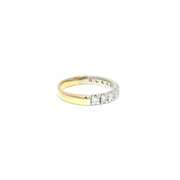Natural Diamond Band Set in 14K Two Tone White & Yellow Gold Sz 6.5
