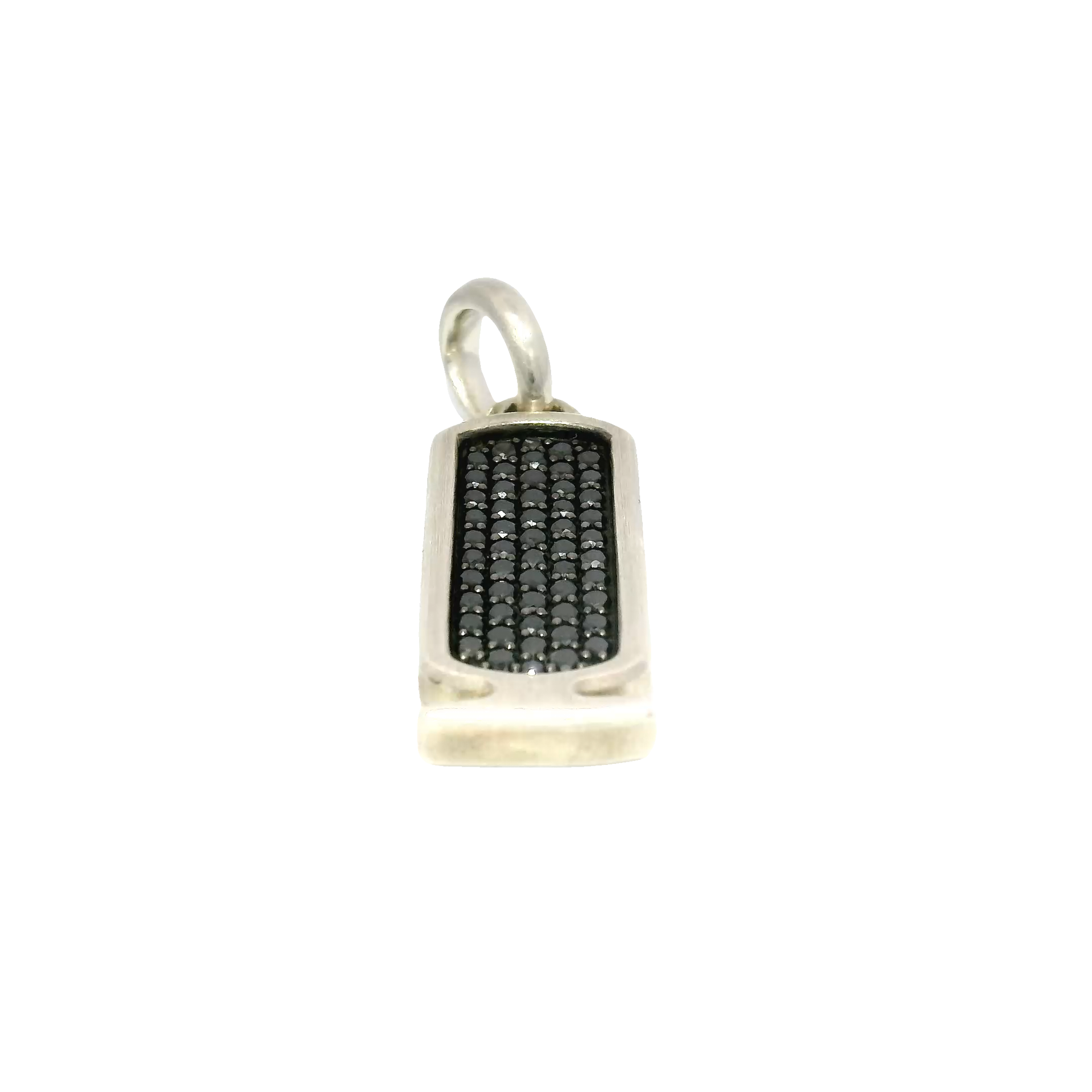 David Yurman Pave Set Natural Black Diamond Pendant in .925 Sterling Silver