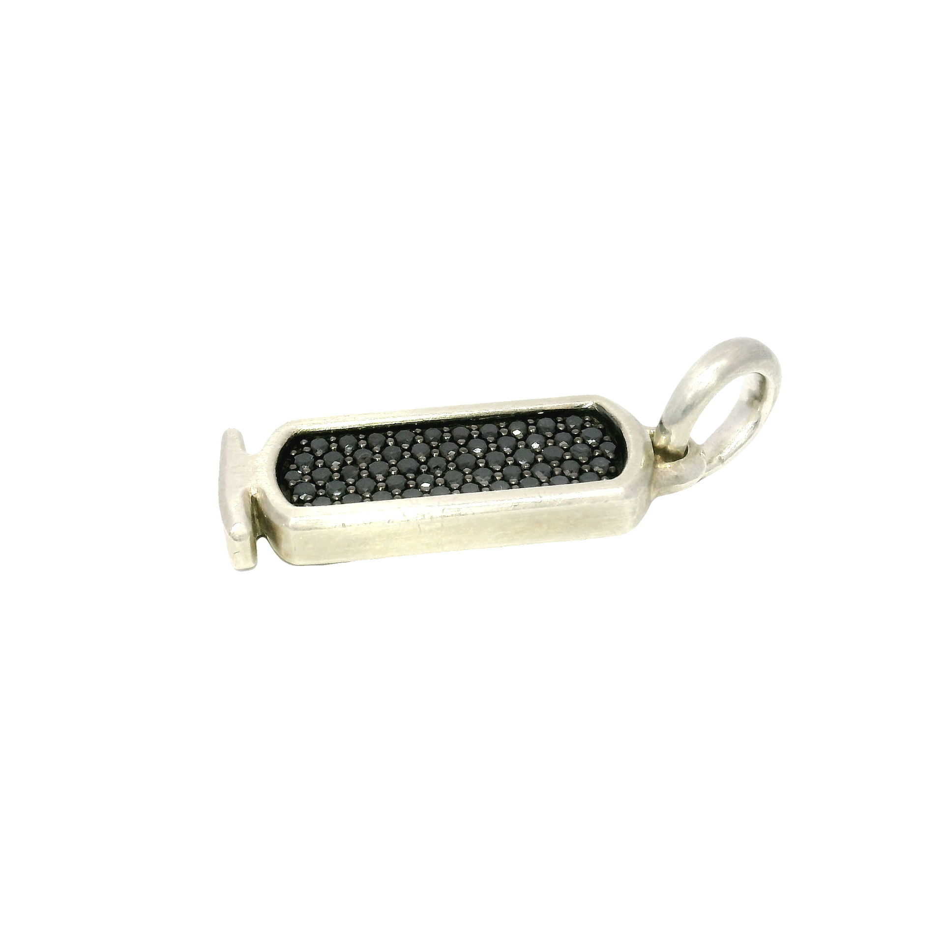 David Yurman Pave Set Natural Black Diamond Pendant in .925 Sterling Silver
