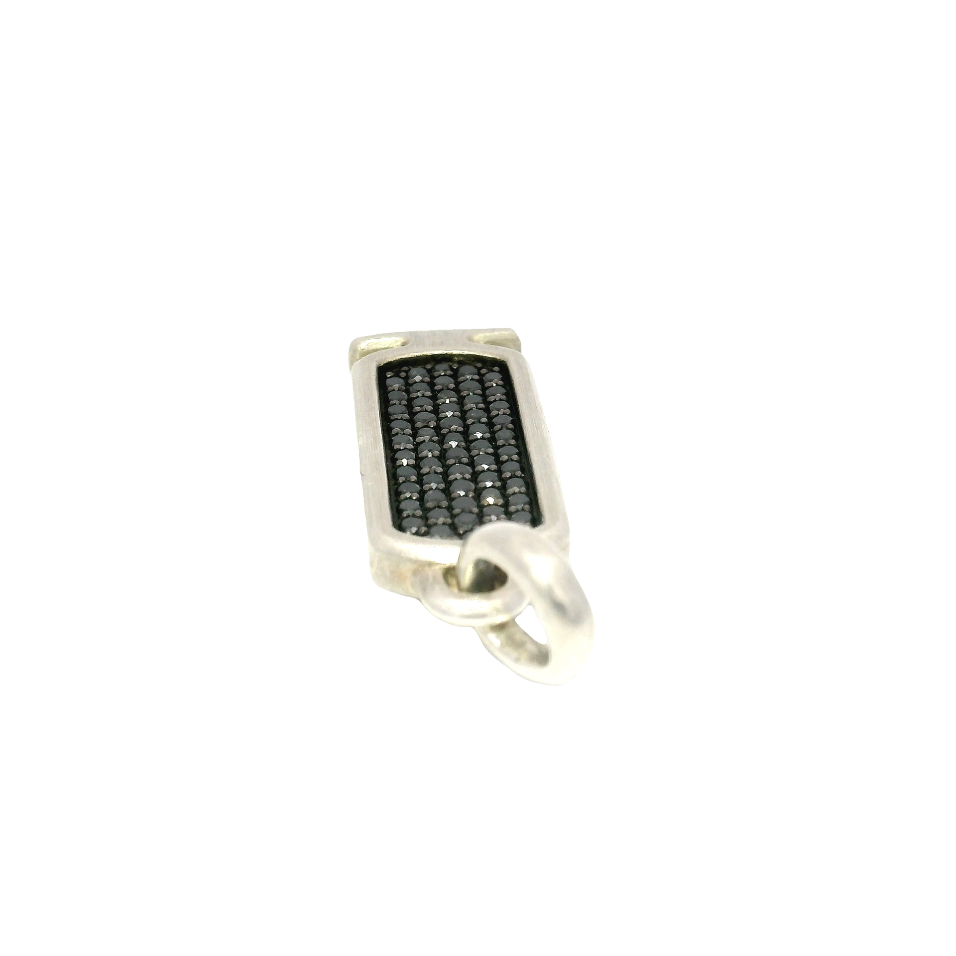 David Yurman Pave Set Natural Black Diamond Pendant in .925 Sterling Silver