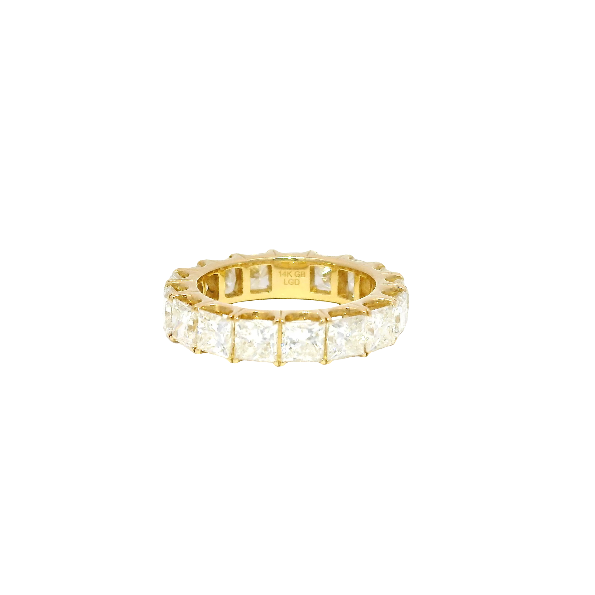 Lab Grown Princess Cut Diamond Eternity Band in 14K Yellow Gold Sz 5.5