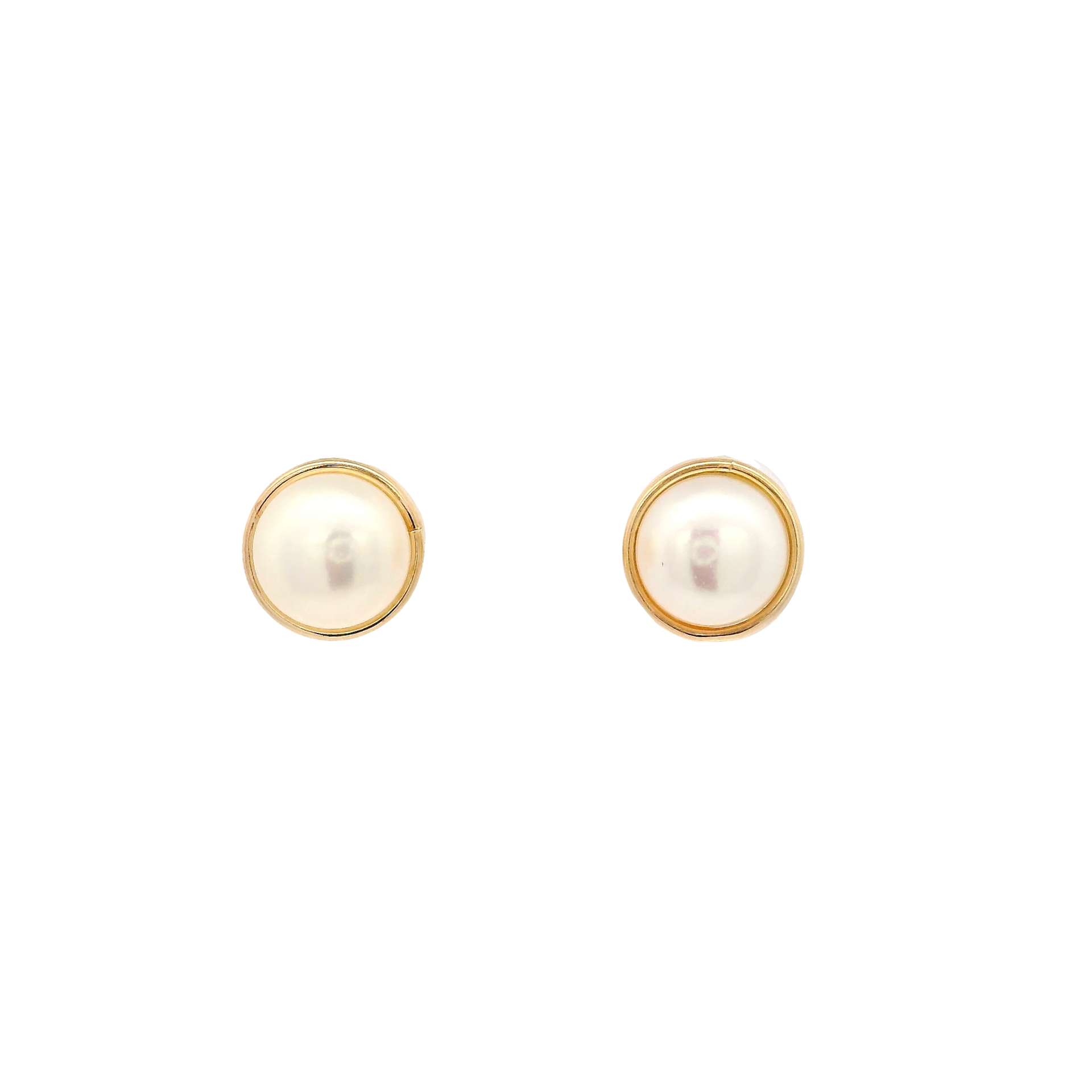 Pearl Ear Studs in 14K Yellow Gold