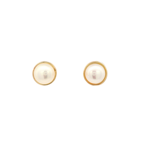 Pearl Ear Studs in 14K Yellow Gold