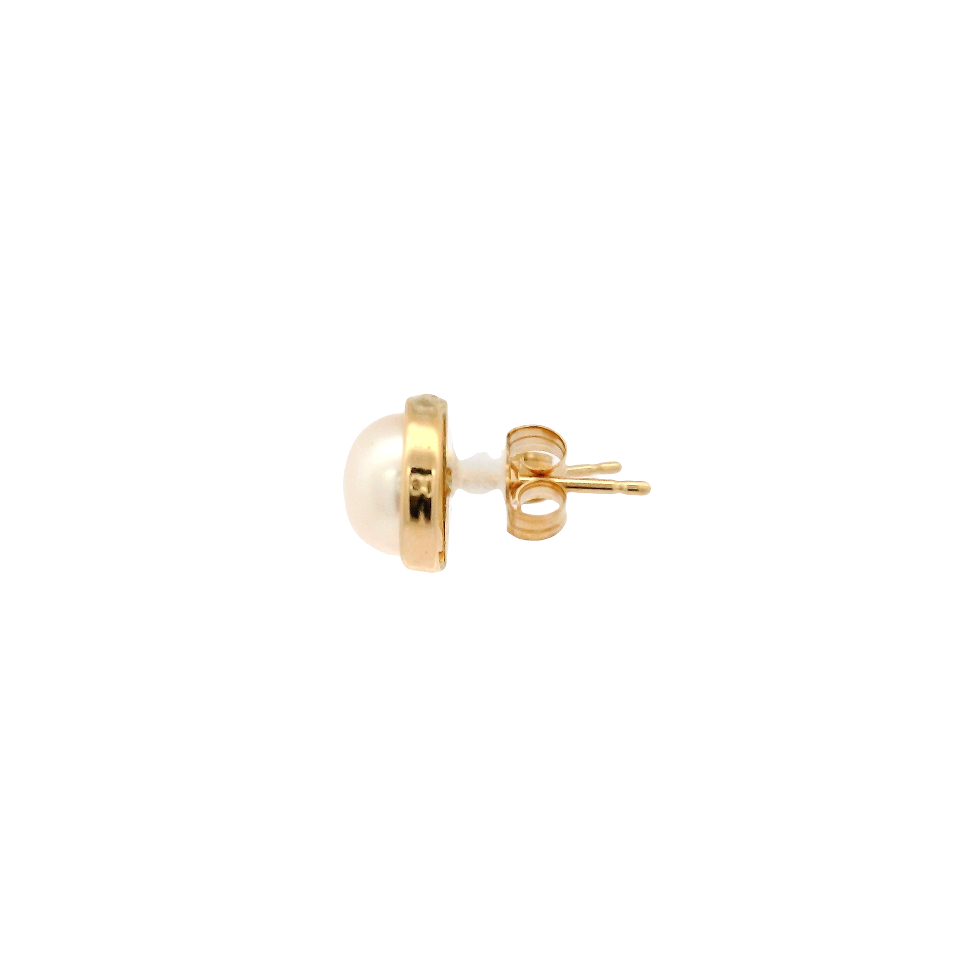 Pearl Ear Studs in 14K Yellow Gold