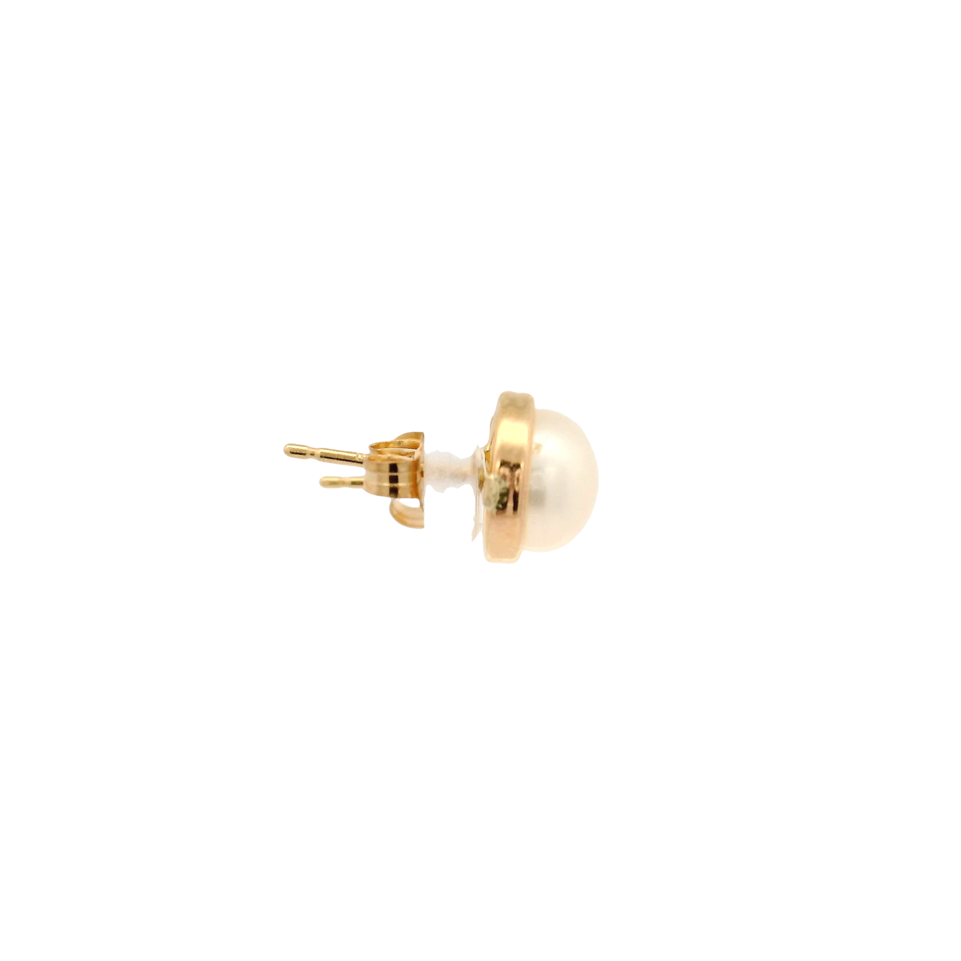 Pearl Ear Studs in 14K Yellow Gold