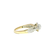 Natural Round Diamond in 14K Yellow Gold Halo Sz 7.5