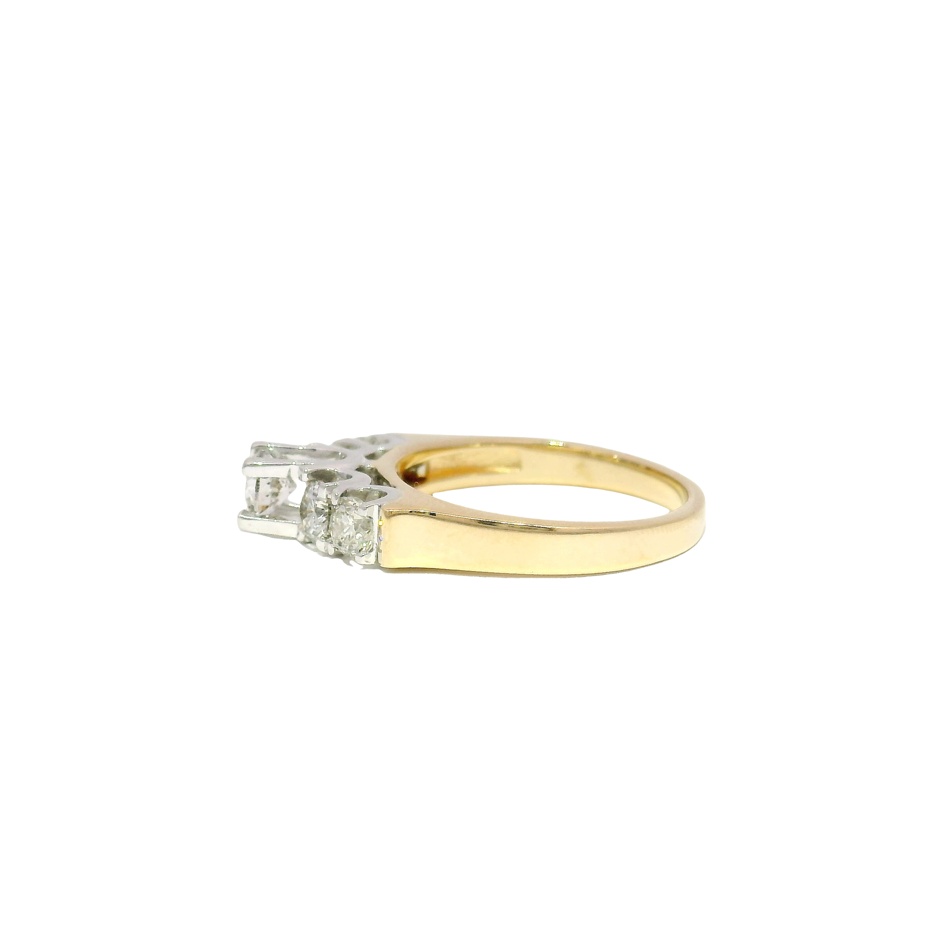 Natural Round Diamond Five Stone Ring in 14K Yellow Gold Sz 7