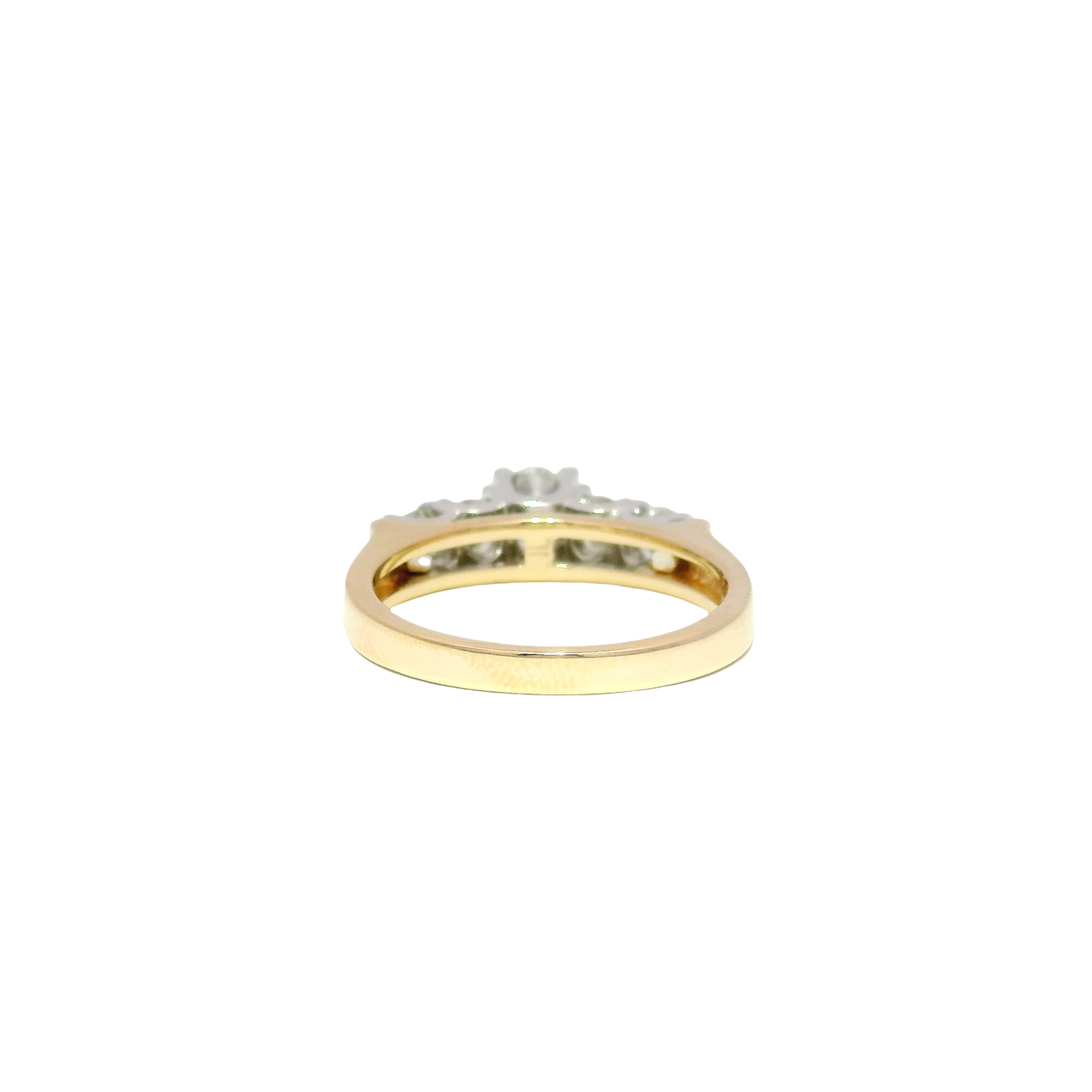 Natural Round Diamond Five Stone Ring in 14K Yellow Gold Sz 7
