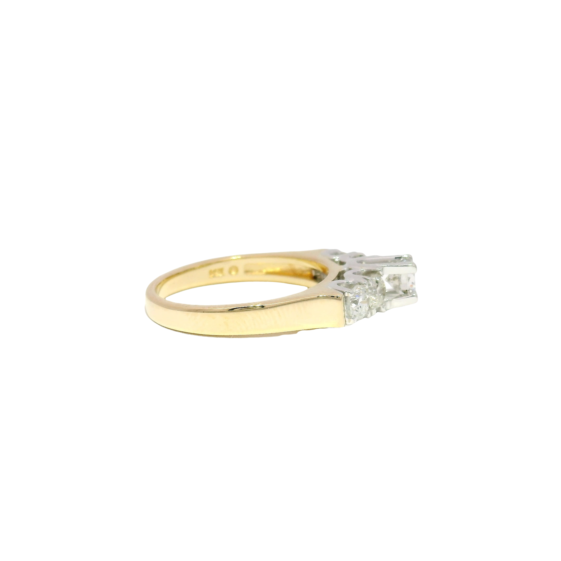 Natural Round Diamond Five Stone Ring in 14K Yellow Gold Sz 7