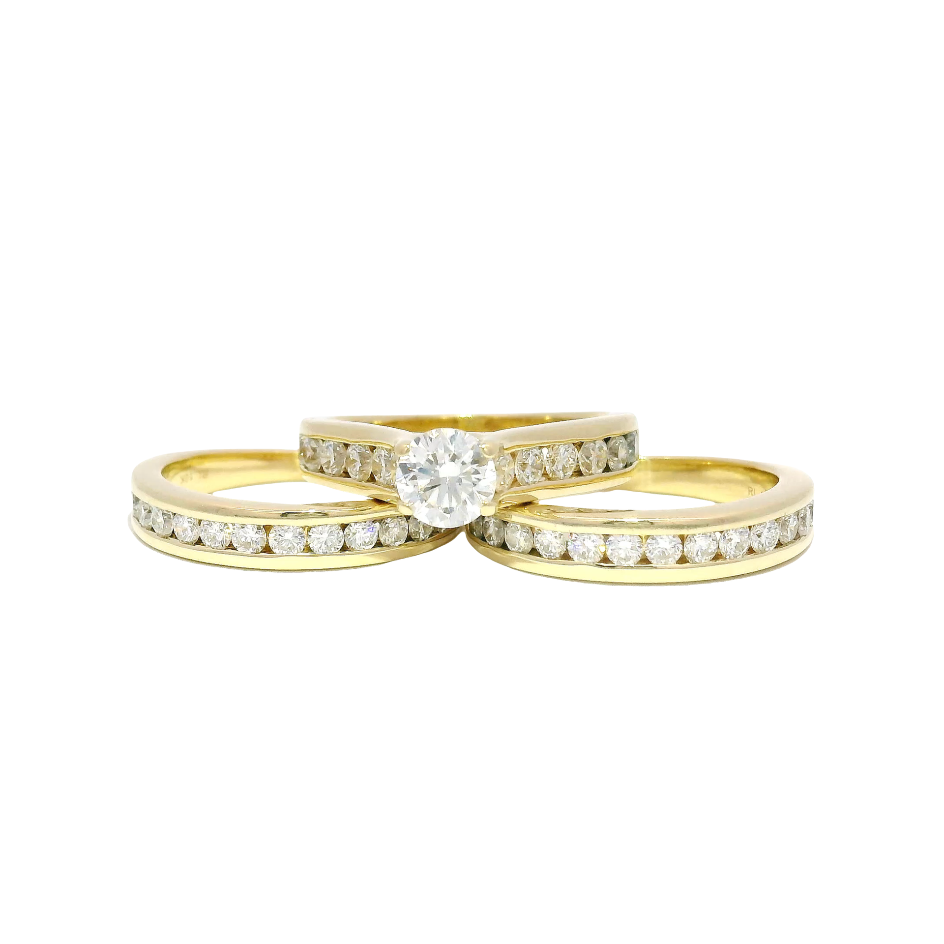 Lab Round Diamond Engagement Ring Set in 10K Yellow Gold Sz 5