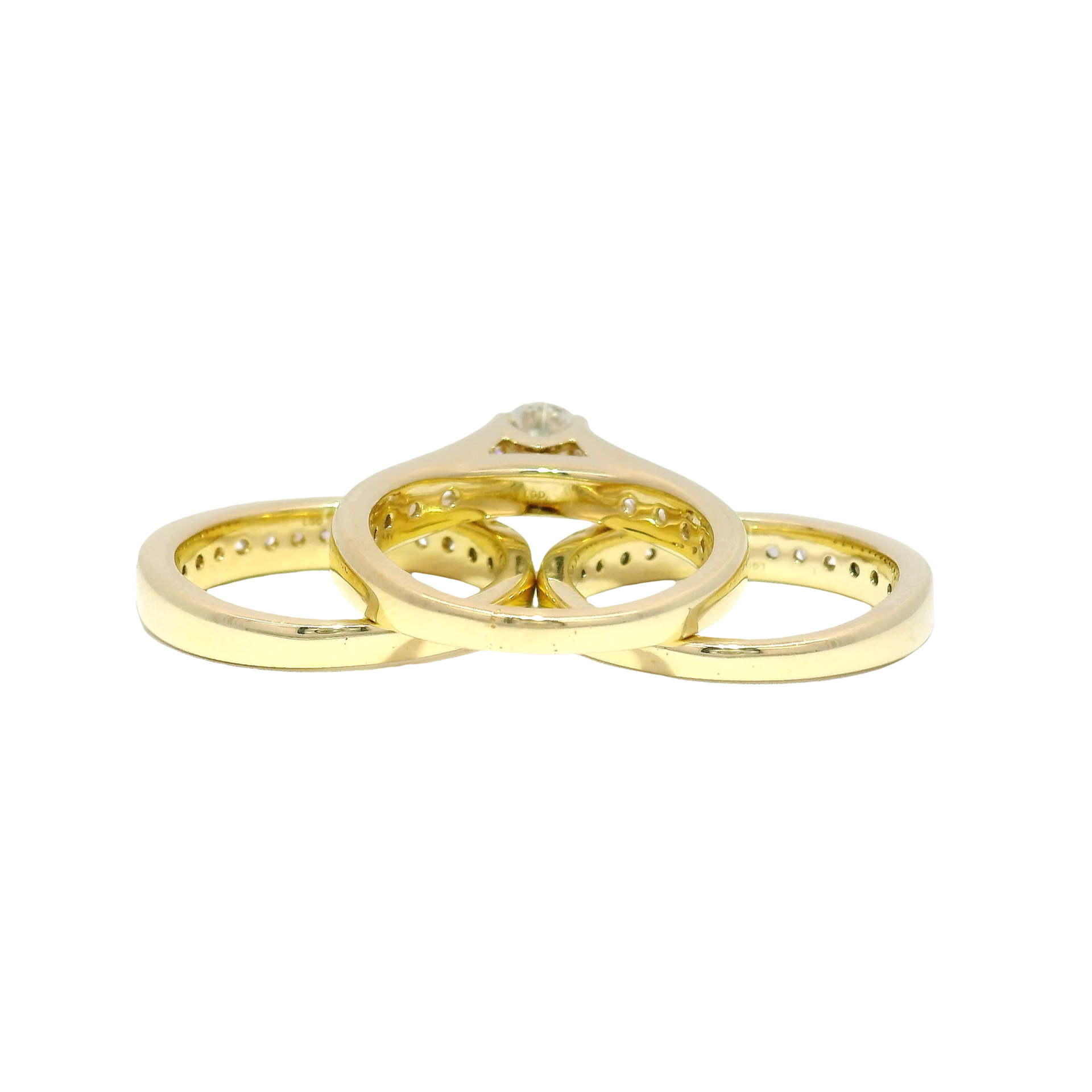 Lab Round Diamond Engagement Ring Set in 10K Yellow Gold Sz 5