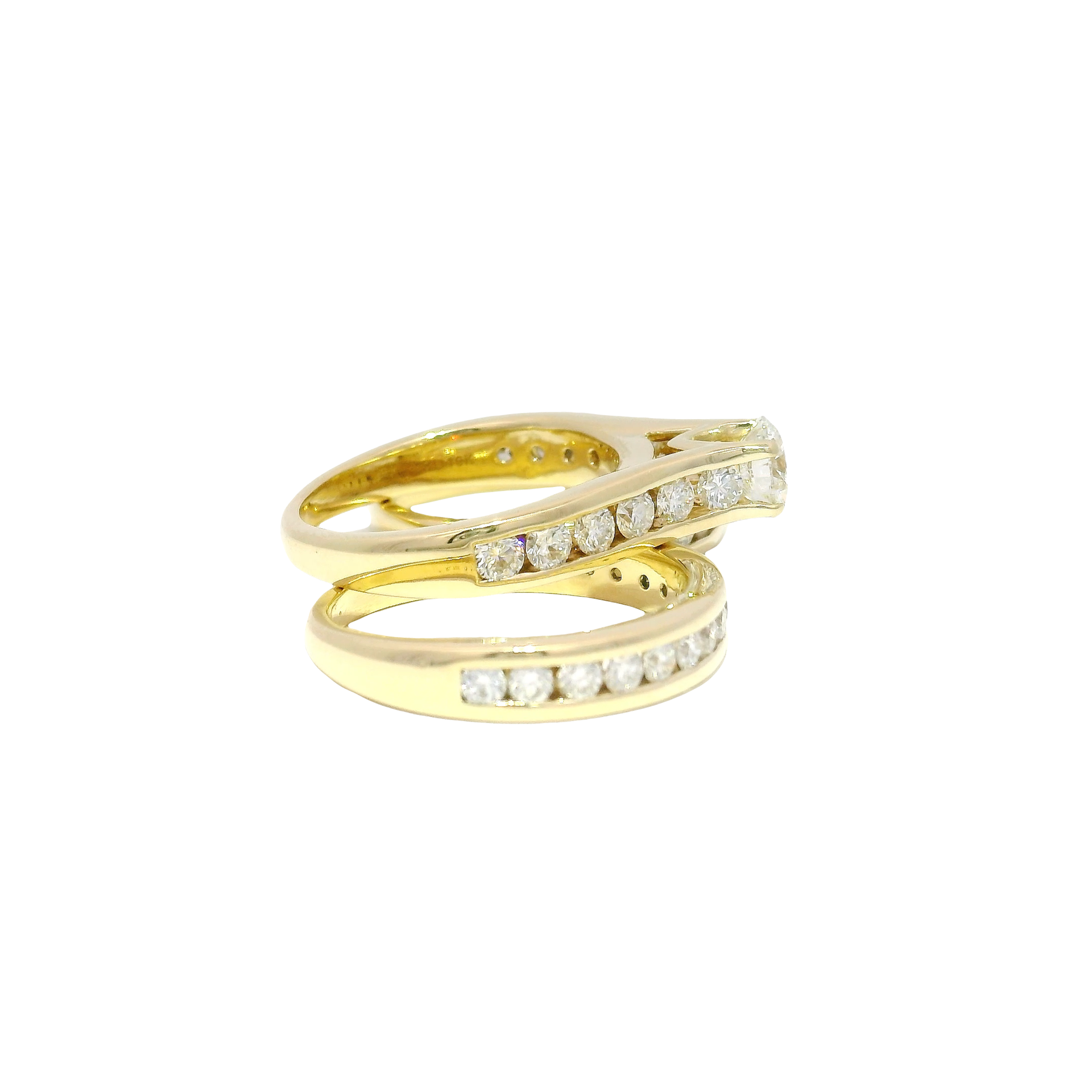Lab Round Diamond Engagement Ring Set in 10K Yellow Gold Sz 5