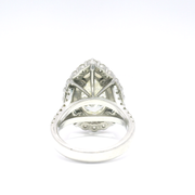 3.37ct. Pear Shape Platinum Engagement Ring in Double Halo Split Shank Totalling 5.24cts. of Natural Diamonds — Size 6.5