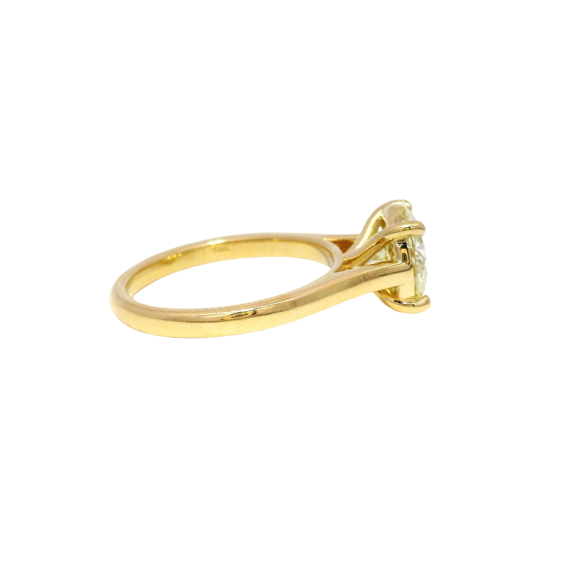 2.56ct. L Color I1 Clarity Enhanced Natural Round Diamond Engagement Ring in 14K Yellow Gold