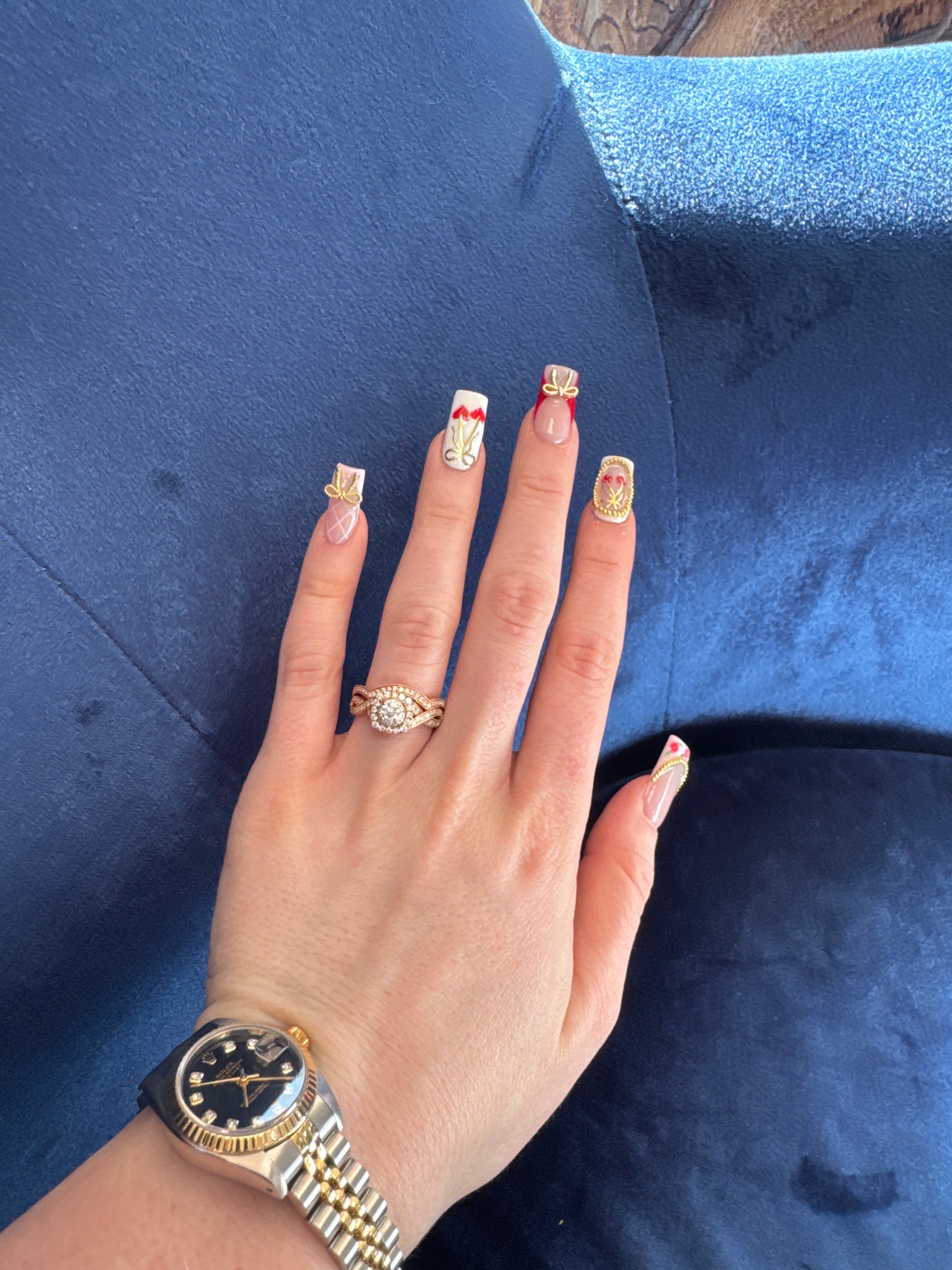 Neil Lane Natural Diamond Engagement Set in 14K Rose Gold With Matching Band