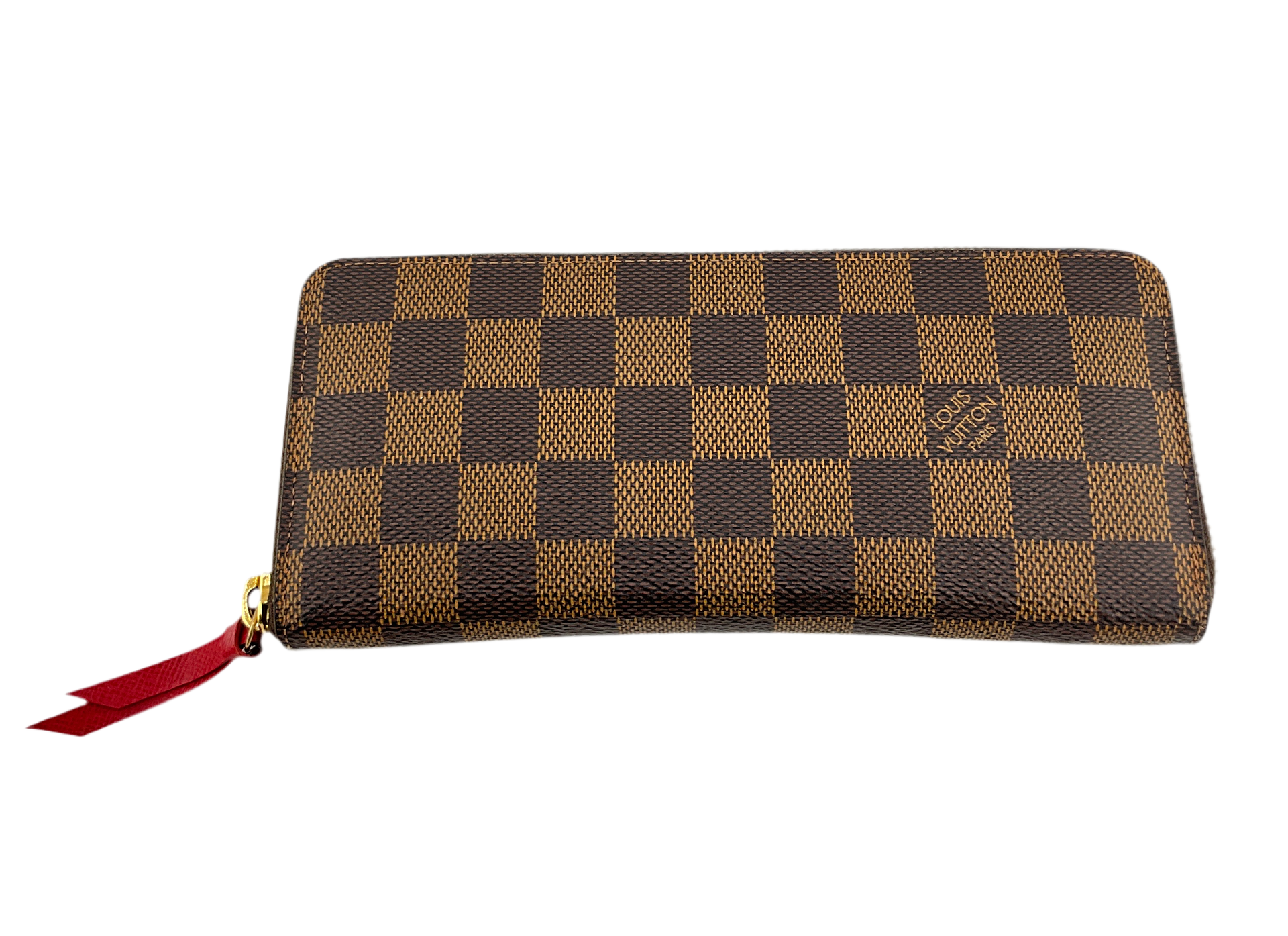 Louis Vuitton Clemence Wallet Damier Ebene Cherry