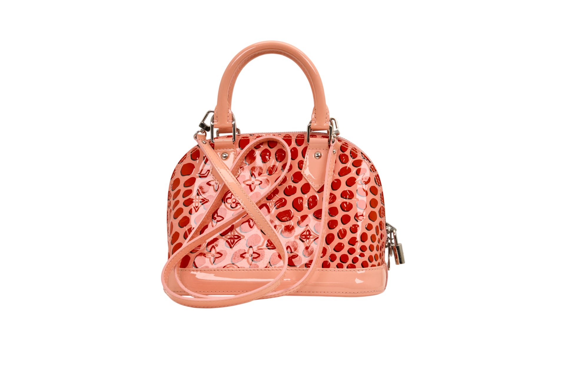 Louis Vuitton Alma BB Monogram Vernis Jungle Dots Sugar Poppy