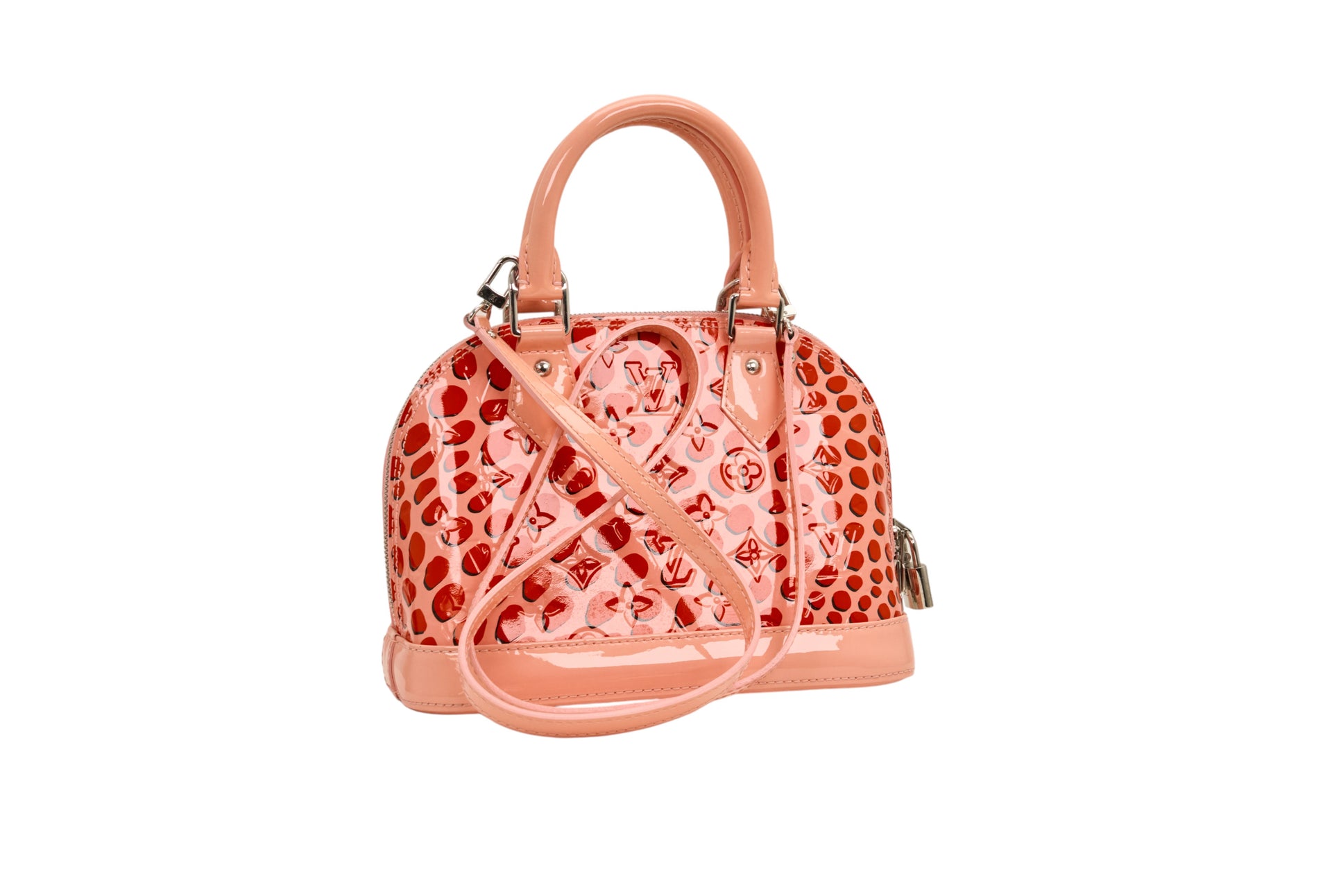 Louis Vuitton Alma BB Monogram Vernis Jungle Dots Sugar Poppy