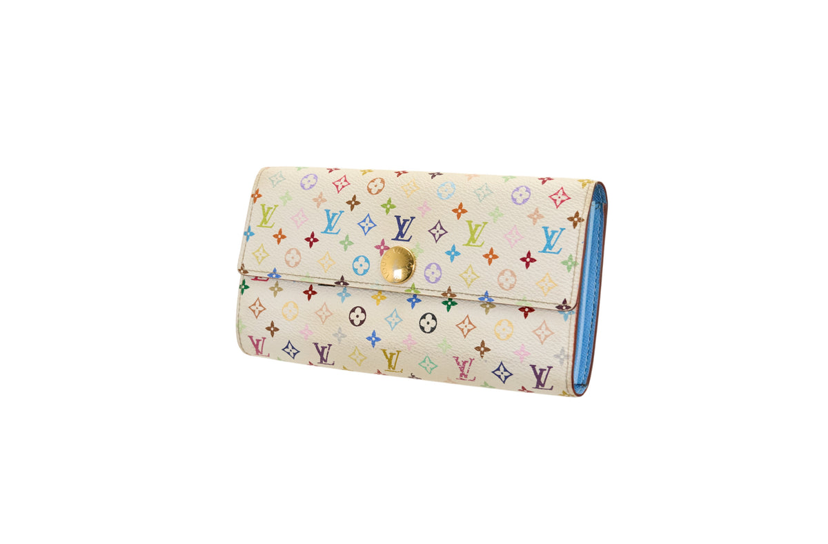 Louis Vuitton Sarah Wallet Monogram Multicolore Blanc Raisin