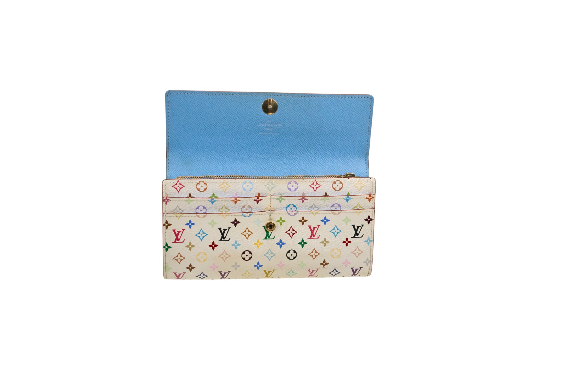 Louis Vuitton Sarah Wallet Monogram Multicolore Blanc Raisin