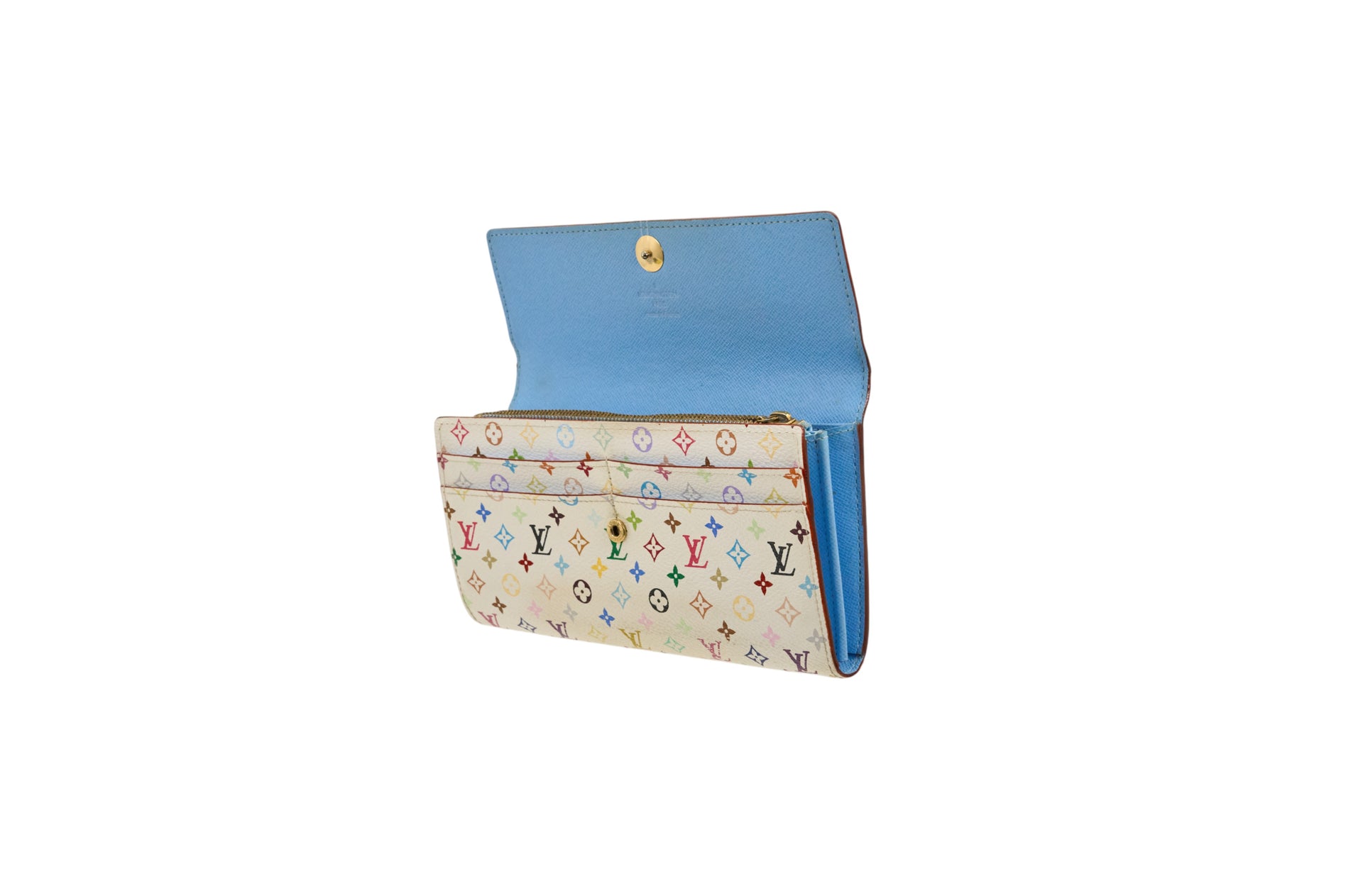 Louis Vuitton Sarah Wallet Monogram Multicolore Blanc Raisin