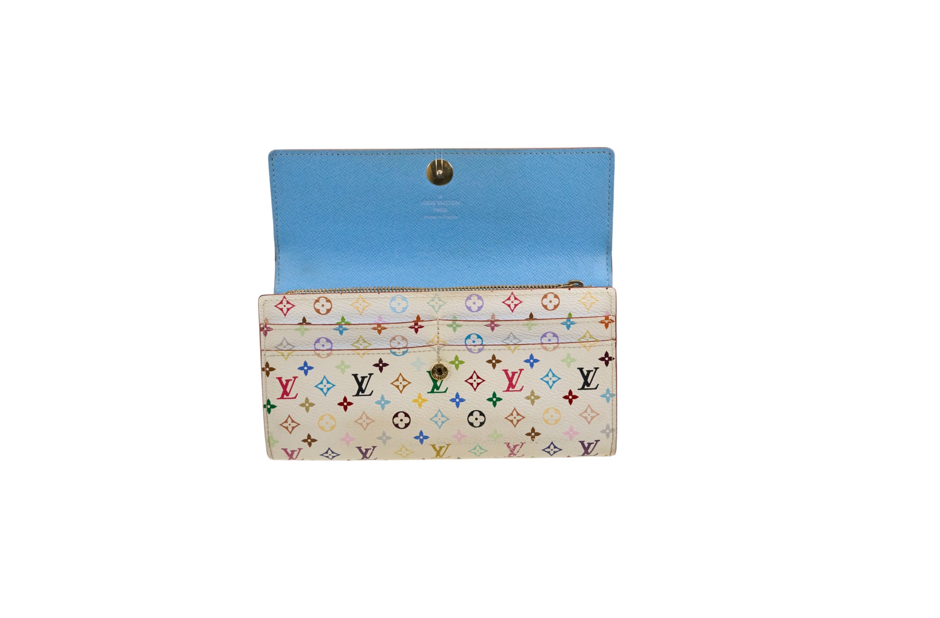 Louis Vuitton Sarah Wallet Monogram Multicolore Blanc Raisin