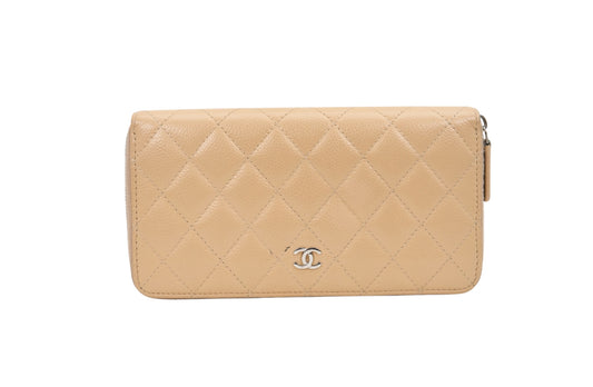 Chanel Quilted Caviar Leather Zip Wallet