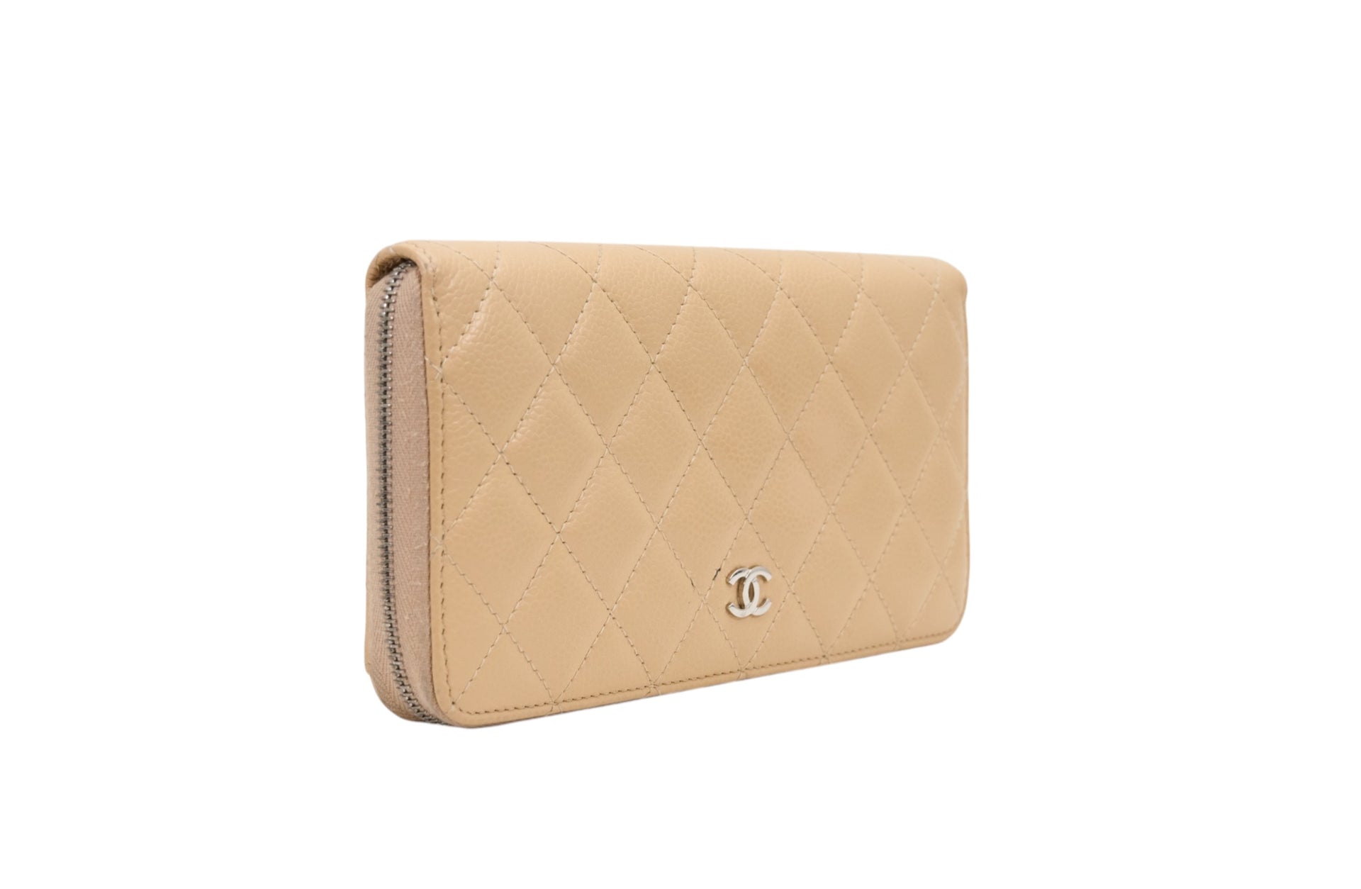 Chanel Quilted Caviar Leather Zip Wallet