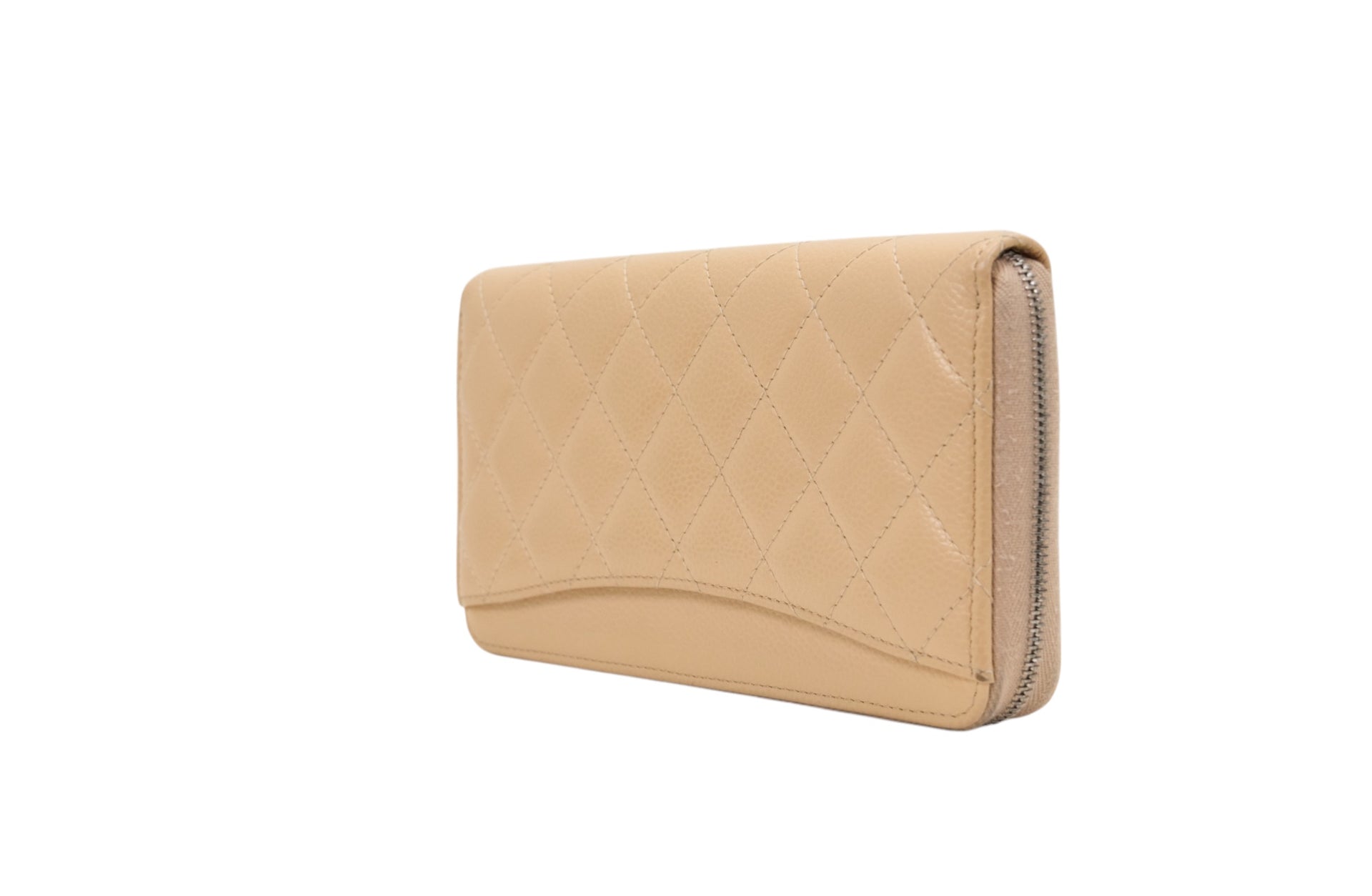 Chanel Quilted Caviar Leather Zip Wallet