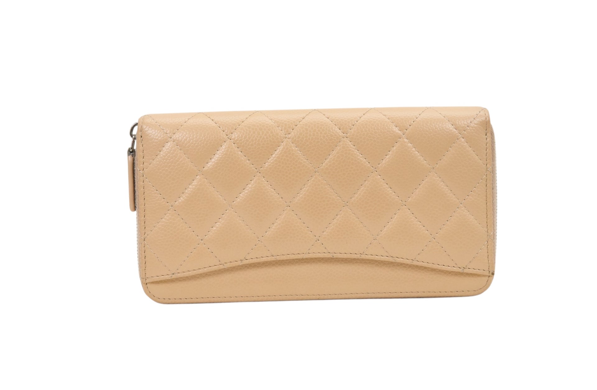 Chanel Quilted Caviar Leather Zip Wallet