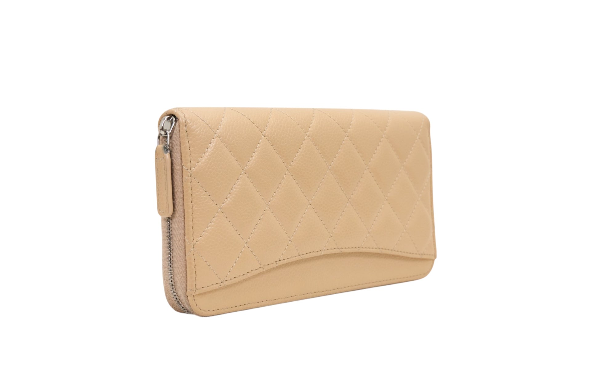 Chanel Quilted Caviar Leather Zip Wallet