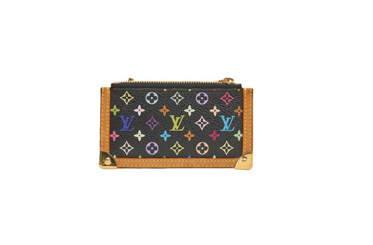 Louis Vuitton Pochette Cles Black Monogram Multicolore