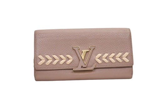 Louis Vuitton Capucines Wallet Taurillon Chevron Taupe