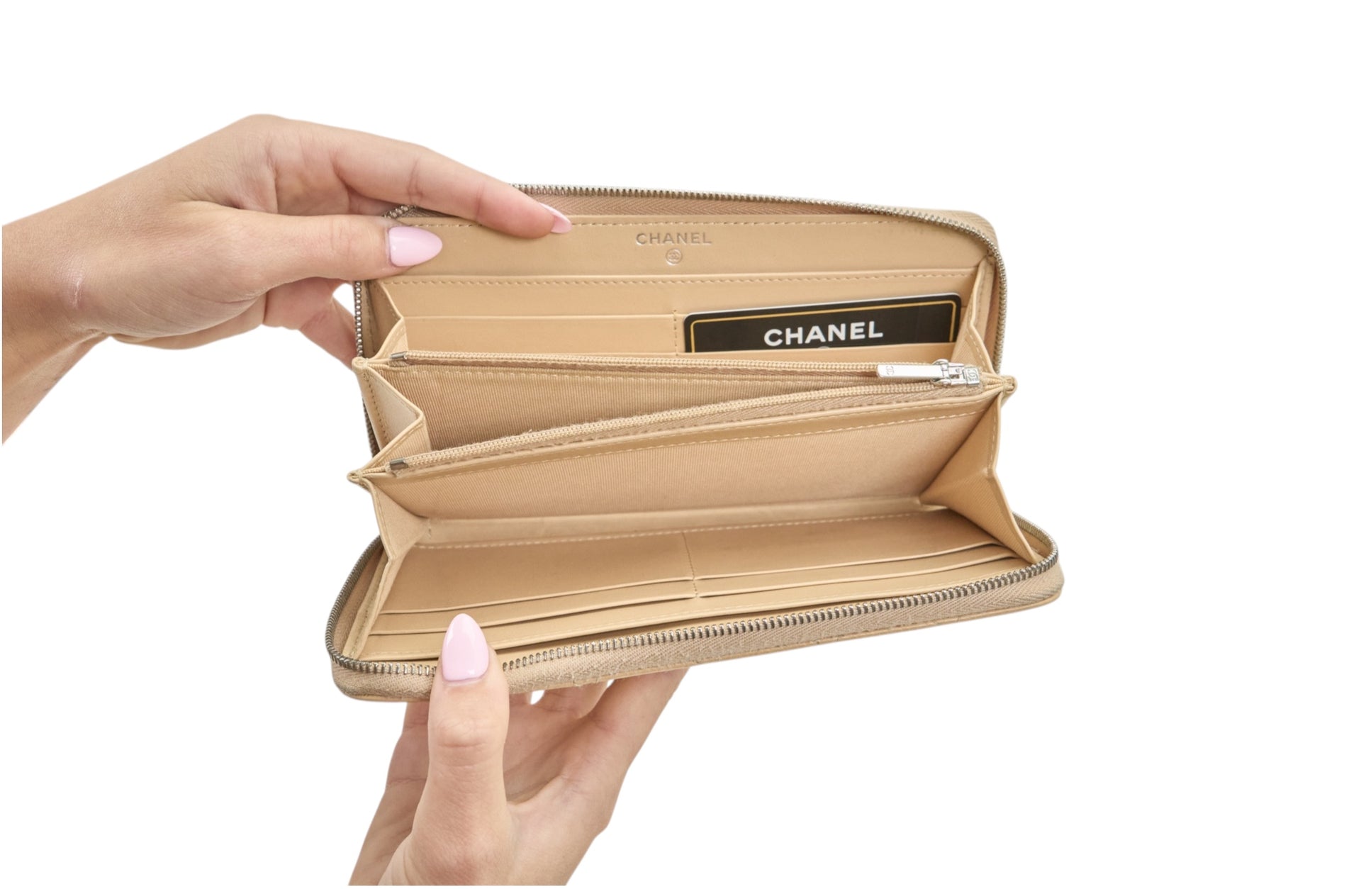 Chanel Quilted Caviar Leather Zip Wallet
