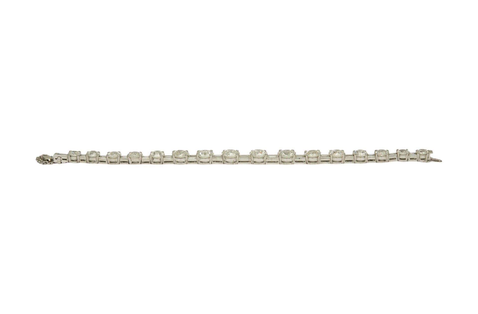 30cttw. Natural Old Mine Cut Round & Baguette Diamond Bracelet in Platinum