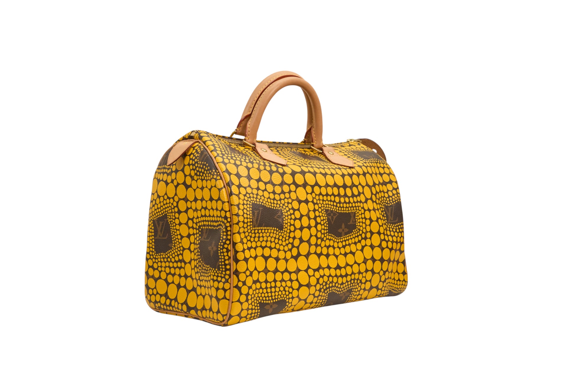 Louis Vuitton Speedy 30 Monogram Kusama Town Yellow