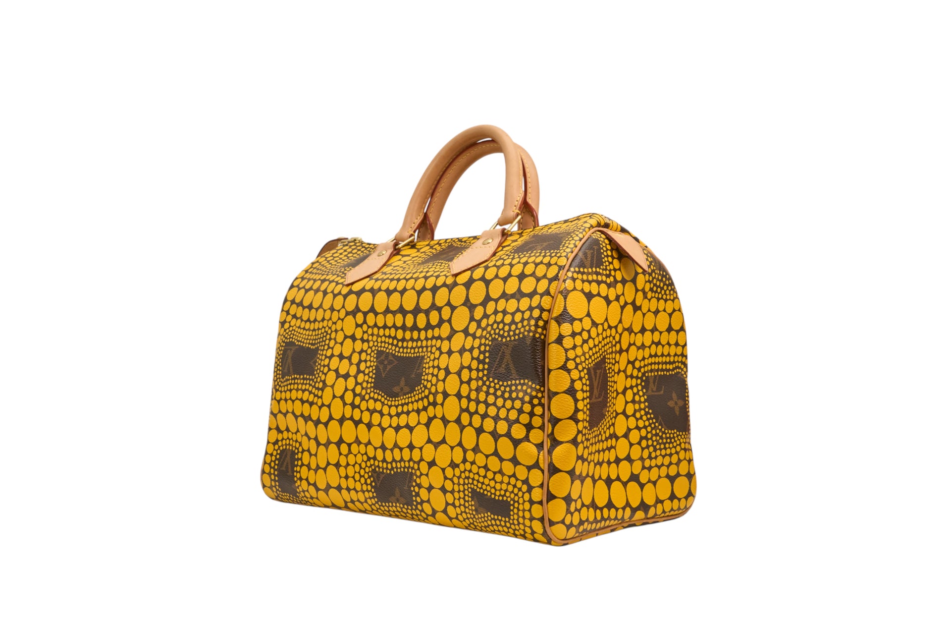 Louis Vuitton Speedy 30 Monogram Kusama Town Yellow