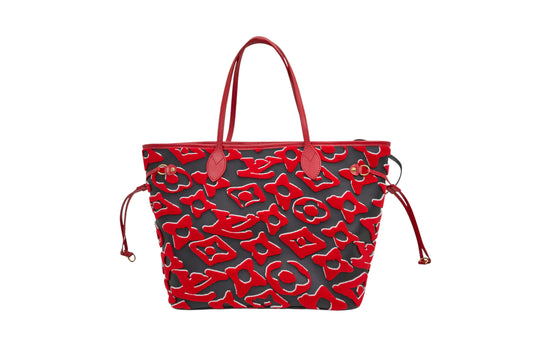 Louis Vuitton Neverfull MM Monogram Urs Fischer Noir Red