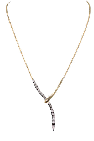 1cttw. Natural Diamond Drop Necklace in 14K Yellow Gold