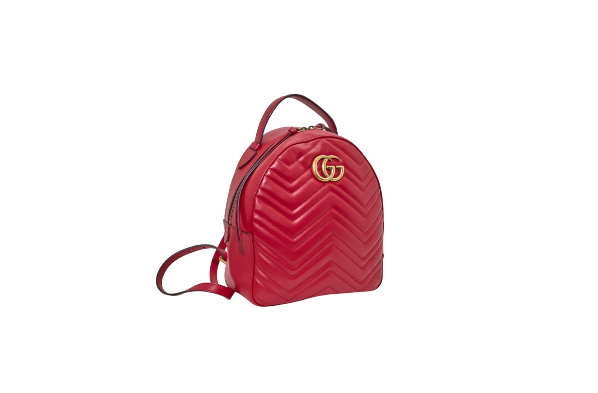 Gucci GG Marmont Hibiscus Red Matelasse Leather Backpack