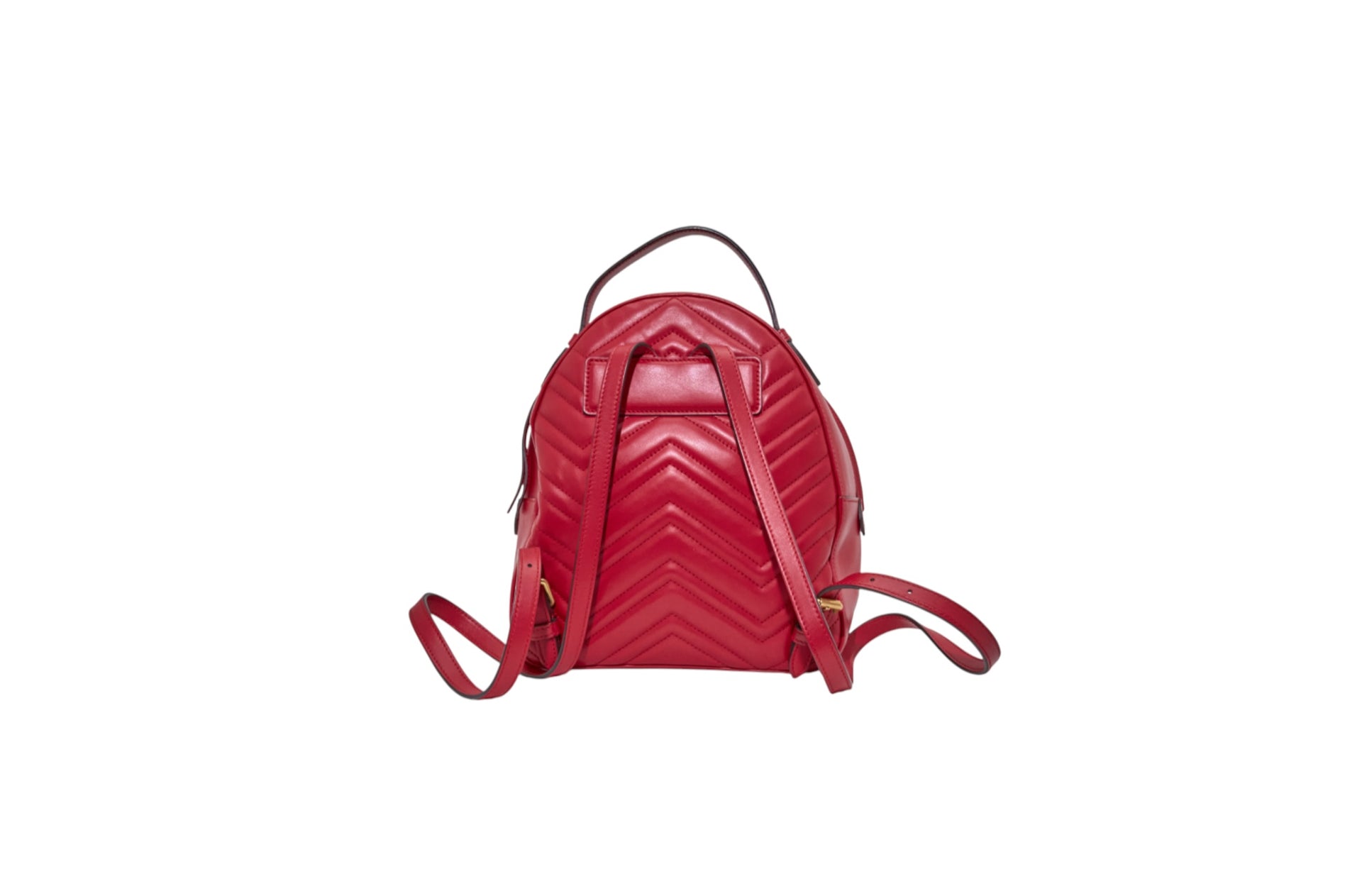 Gucci GG Marmont Hibiscus Red Matelasse Leather Backpack