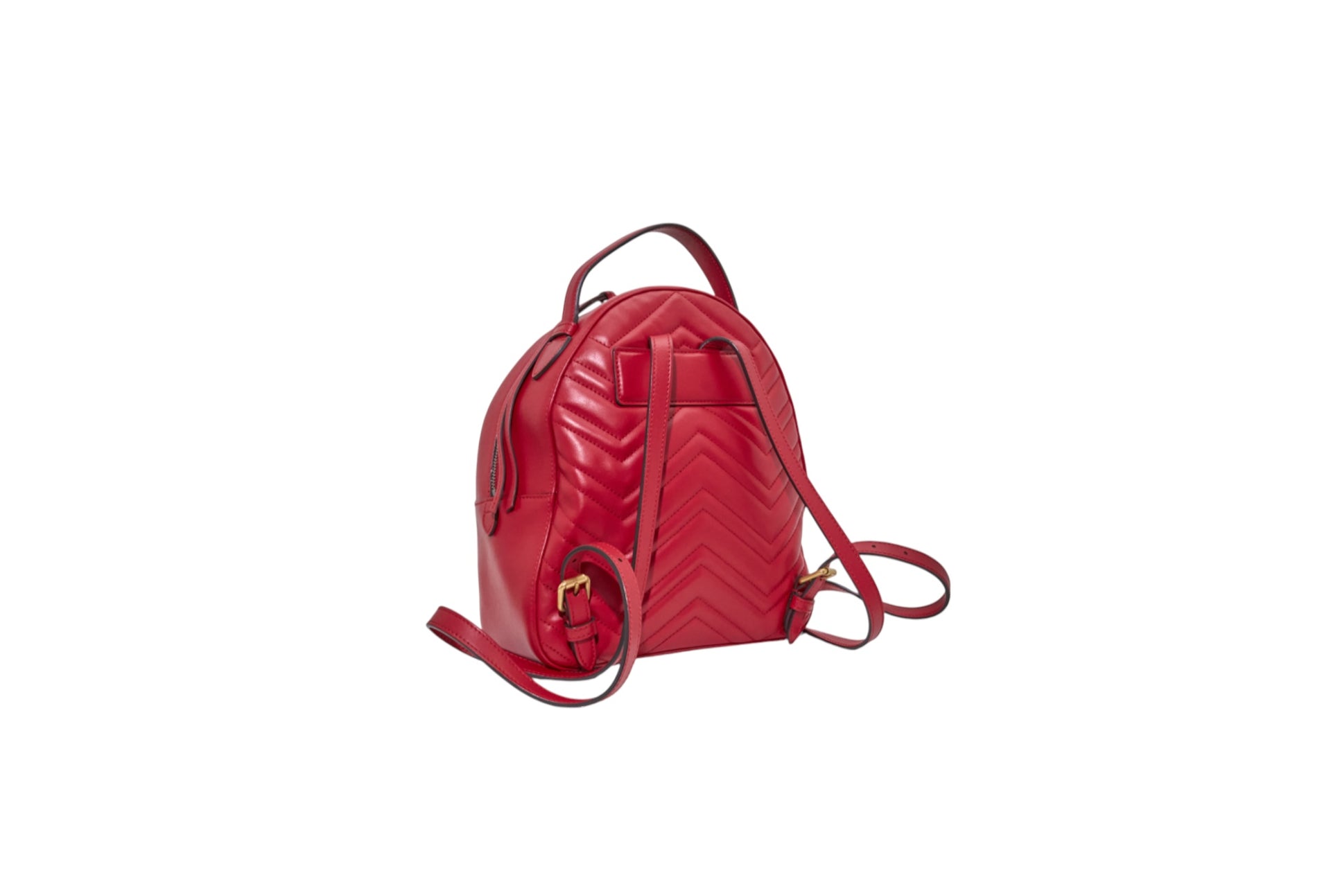 Gucci GG Marmont Hibiscus Red Matelasse Leather Backpack
