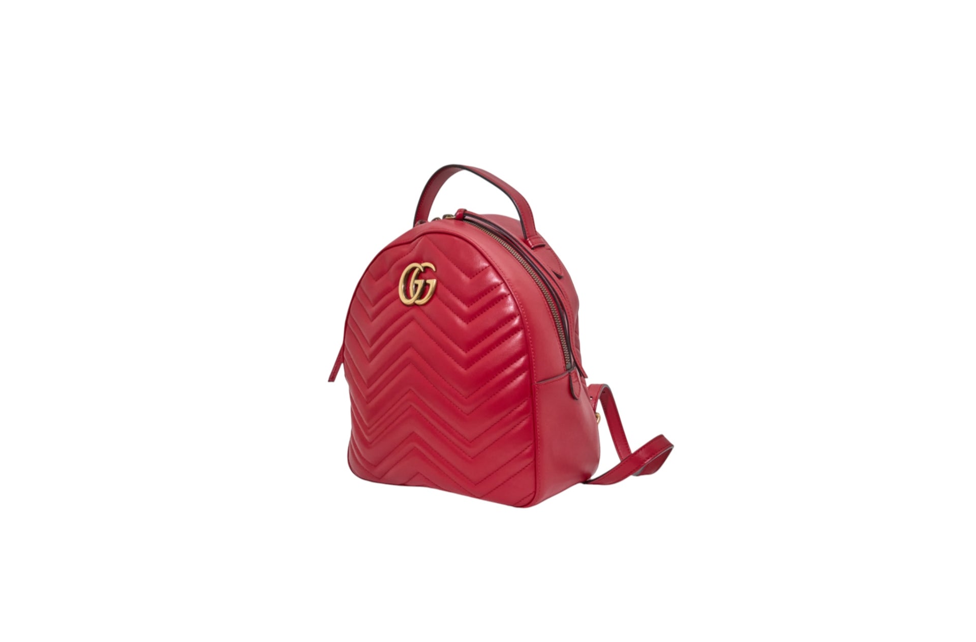 Gucci GG Marmont Hibiscus Red Matelasse Leather Backpack