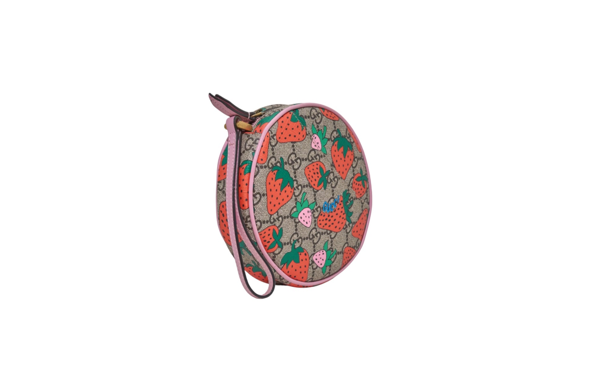 Gucci GG Strawberry Round Wrist Bag