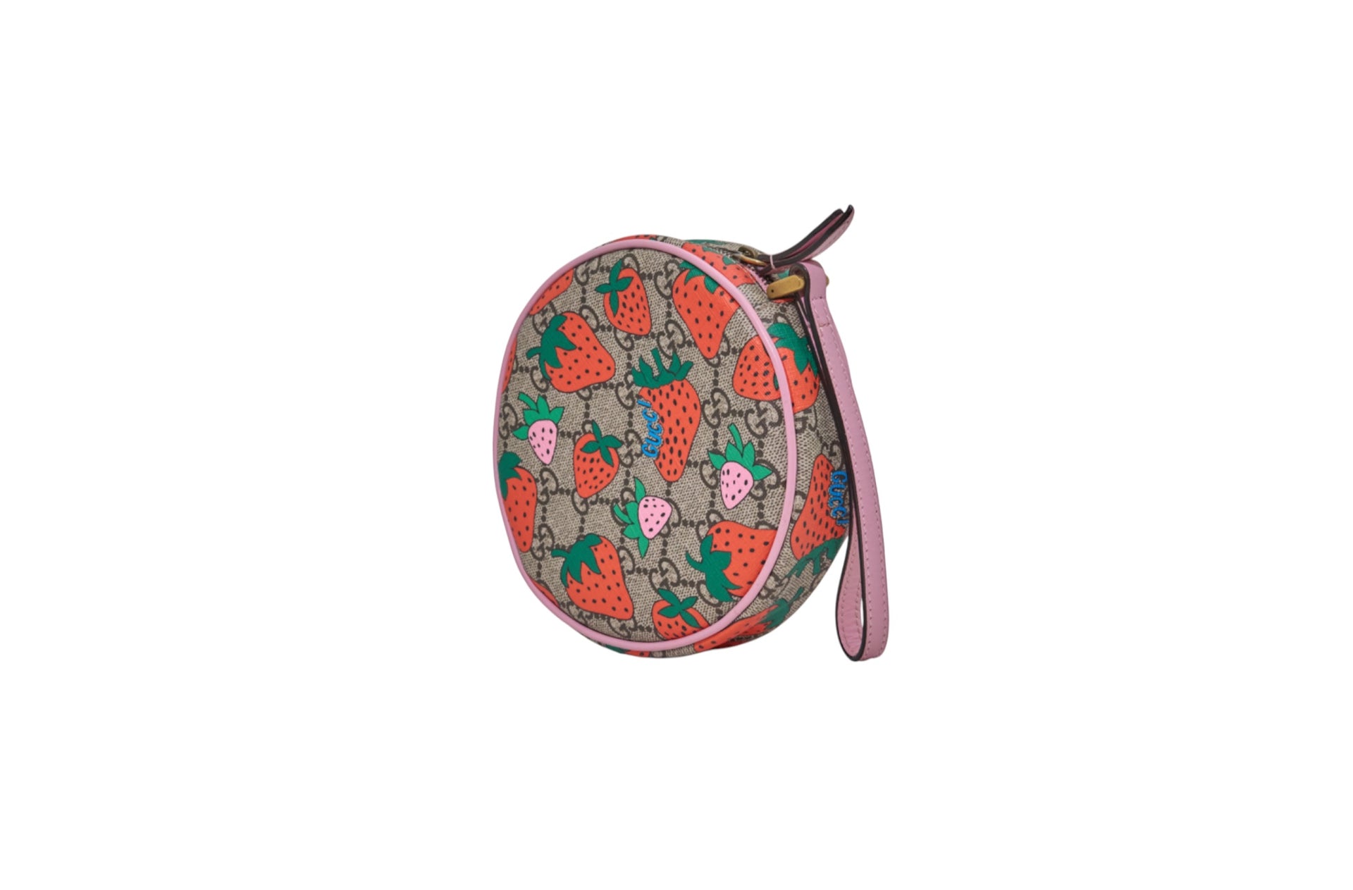 Gucci GG Strawberry Round Wrist Bag