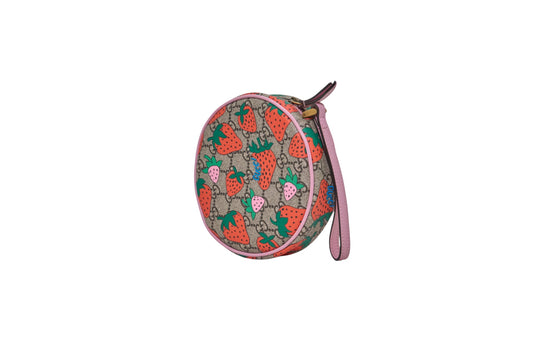 Gucci GG Strawberry Round Wrist Bag